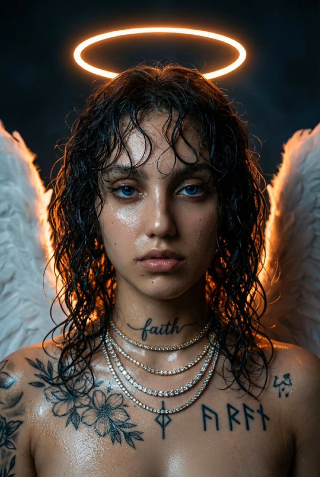 Dark Fantasy Neon Angel Editorial